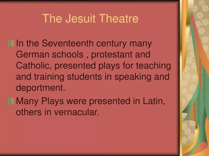 the jesuit theatre