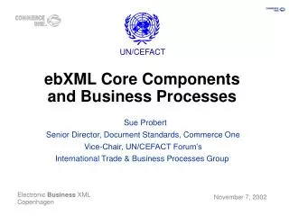 ebXML Core Components and Business Processes