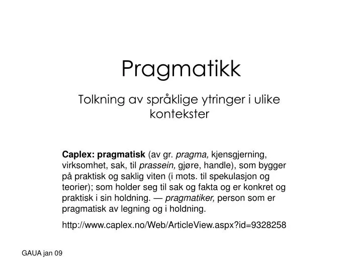 pragmatikk