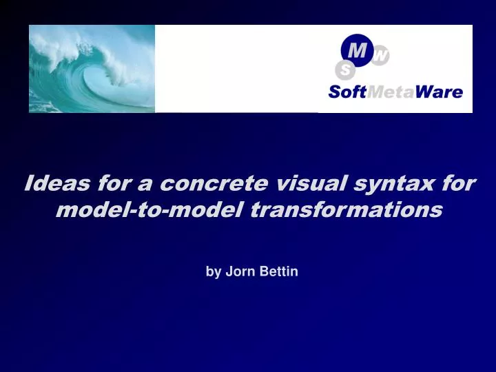 ideas for a concrete visual syntax for model to model transformations