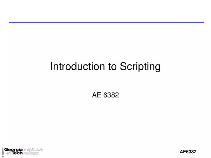 introduction to scripting