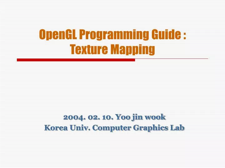 opengl programming guide texture mapping