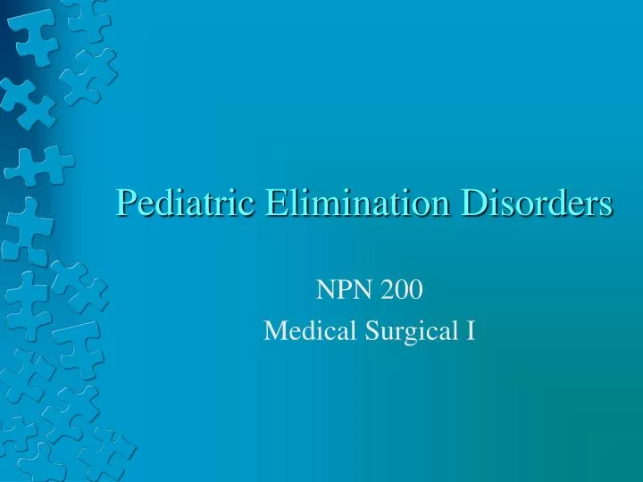pediatric elimination disorders