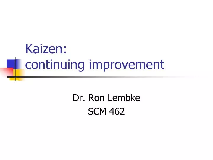 kaizen continuing improvement