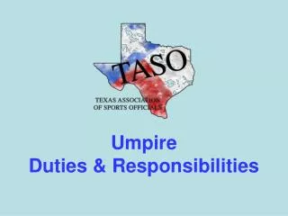 Umpire Duties &amp; Responsibilities