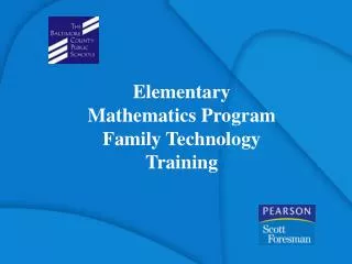 Elementary Mathematics Program Family Technology Training