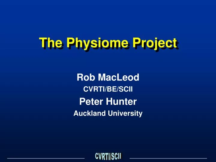 the physiome project
