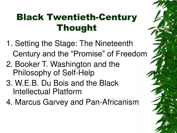 black twentieth century thought