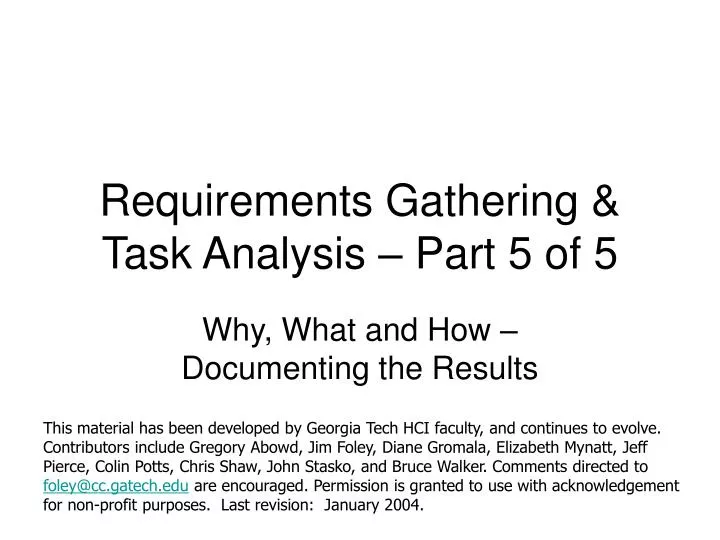 requirements gathering task analysis part 5 of 5