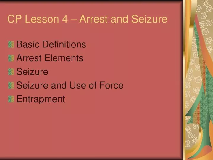 cp lesson 4 arrest and seizure