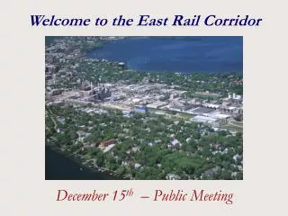 Welcome to the East Rail Corridor