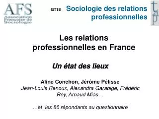 GT18 Sociologie des relations professionnelles