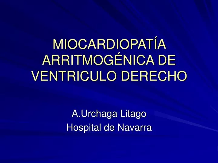 miocardiopat a arritmog nica de ventriculo derecho