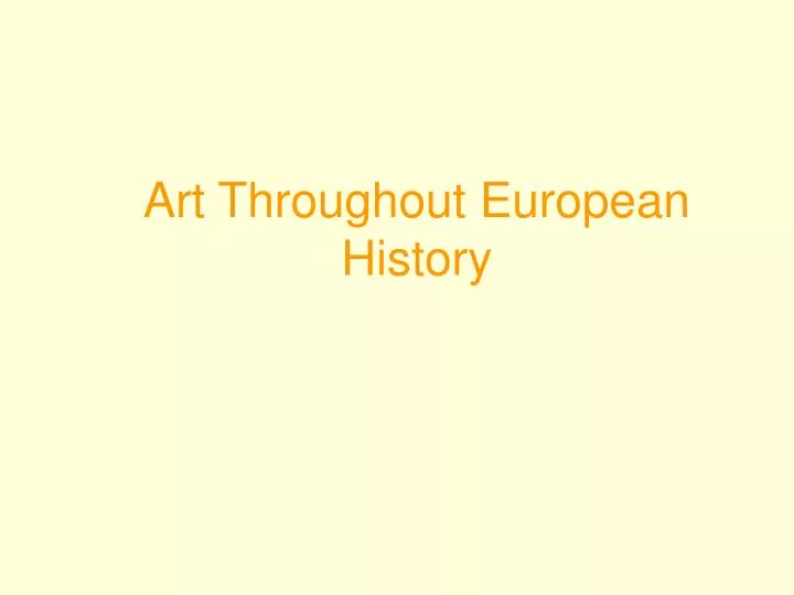 art throughout european history