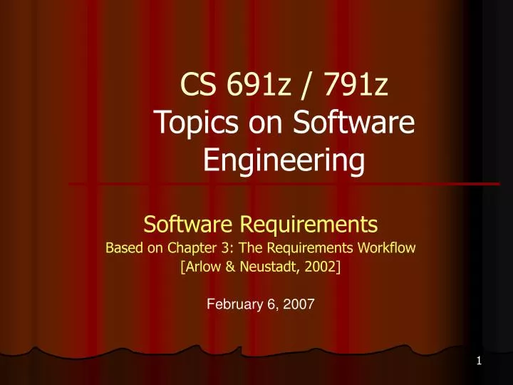 cs 691z 791z topics on software engineering