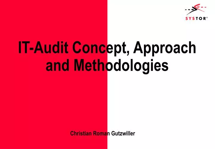 it audit concept approach and methodologies