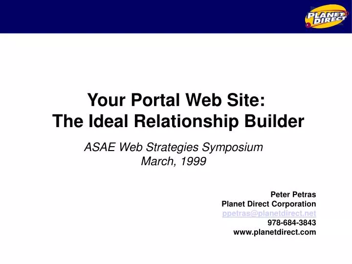 your portal web site the ideal relationship builder