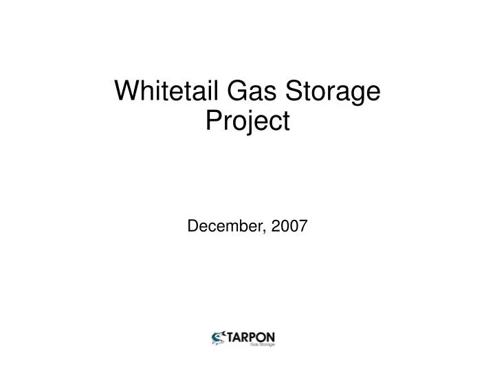 whitetail gas storage project