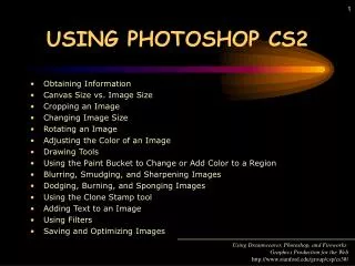 USING PHOTOSHOP CS2