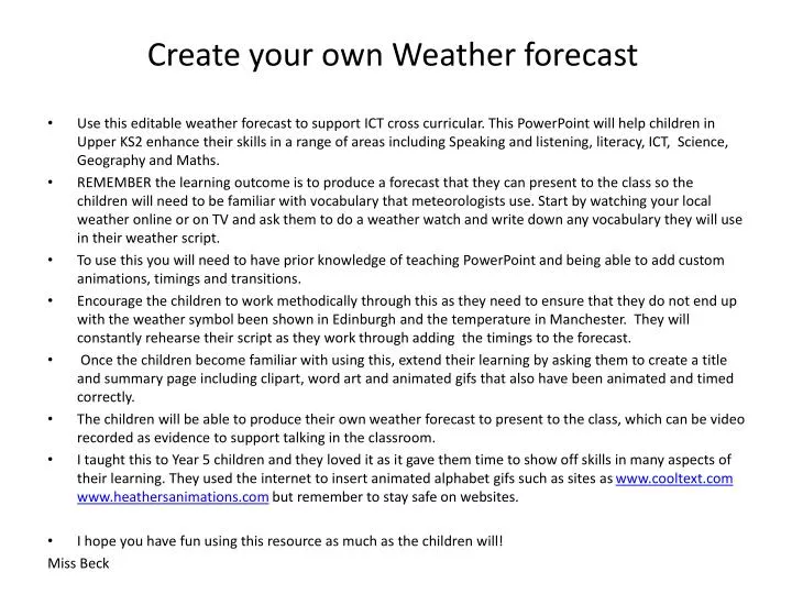 create your own weather forecast