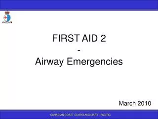 FIRST AID 2 - Airway Emergencies
