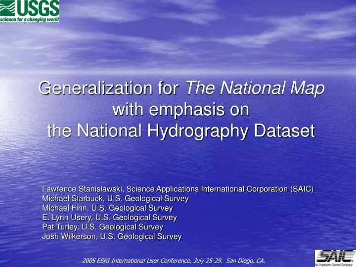 generalization for the national map with emphasis on the national hydrography dataset