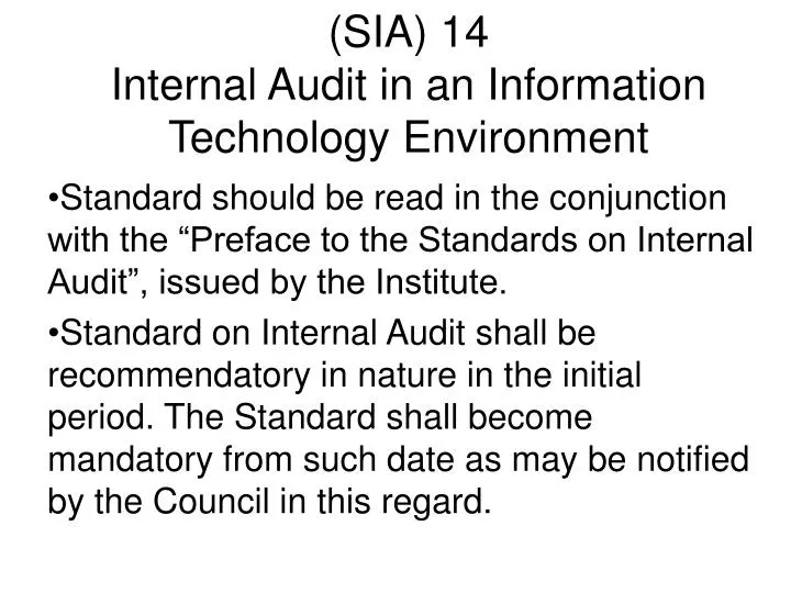 sia 14 internal audit in an information technology environment