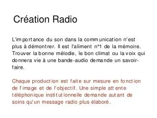 cr ation radio