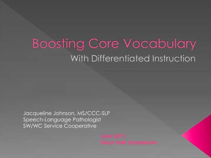 boosting core vocabulary