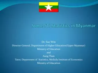 Some STI Statistics in Myanmar