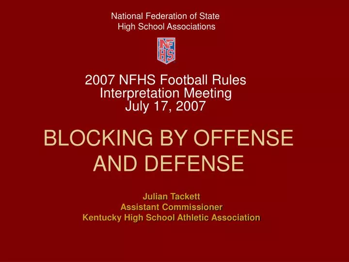 blocking by offense and defense