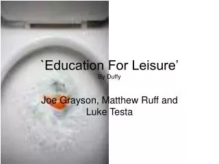 `Education For Leisure’ By Duffy