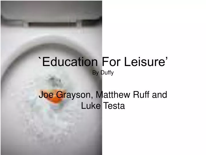 education for leisure by duffy