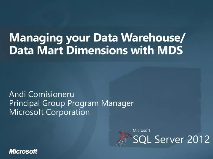managing your data warehouse data mart dimensions with mds
