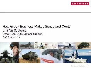 How Green Business Makes Sense and Cents at BAE Systems