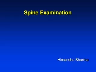 Spine Examination