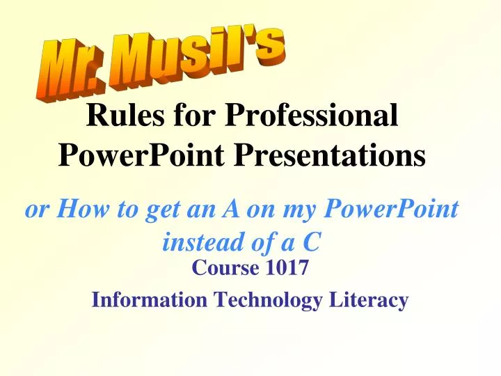 rules for professional powerpoint presentations