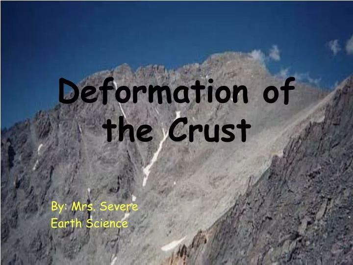 deformation of the crust
