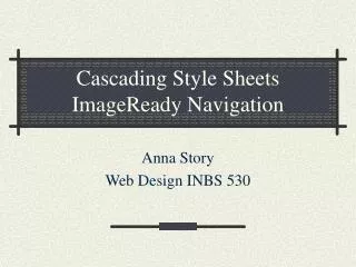Cascading Style Sheets ImageReady Navigation