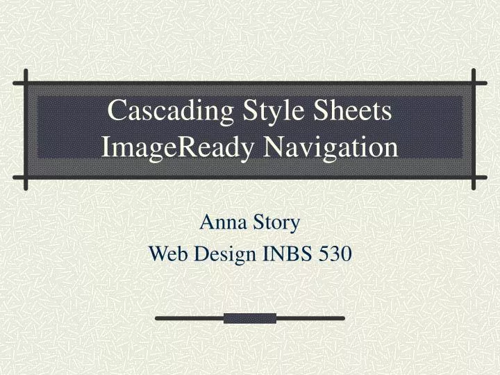 cascading style sheets imageready navigation