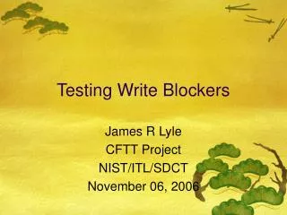 Testing Write Blockers