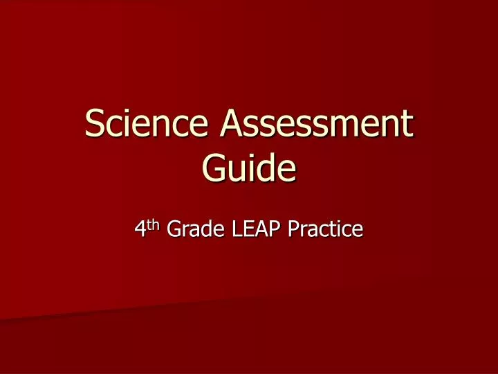 science assessment guide