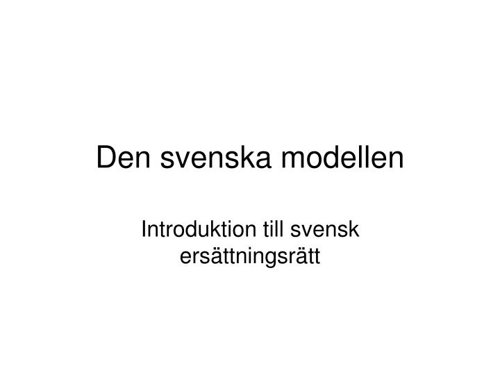 den svenska modellen