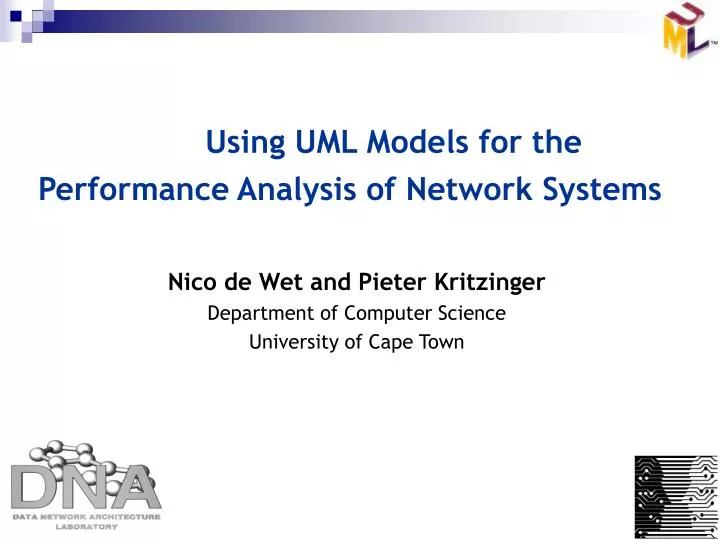 using uml models for the performance analysis of network systems