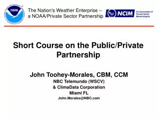 Short Course on the Public/Private Partnership