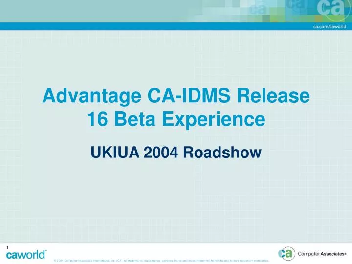 advantage ca idms release 16 beta experience
