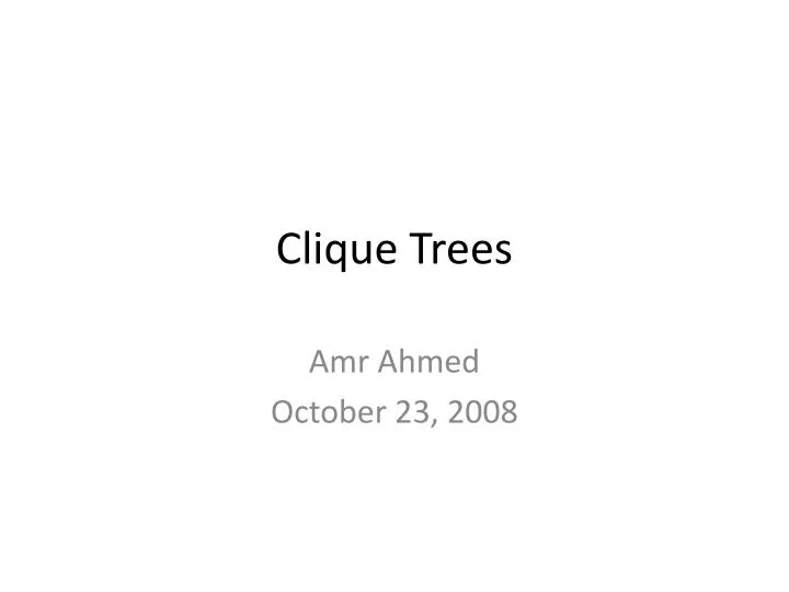 clique trees