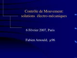 contr le de mouvement solutions lectro m caniques