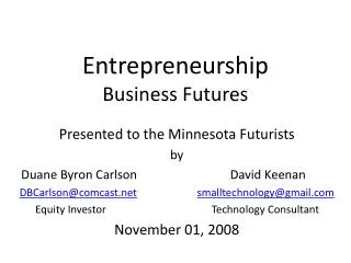 Entrepreneurship Business Futures