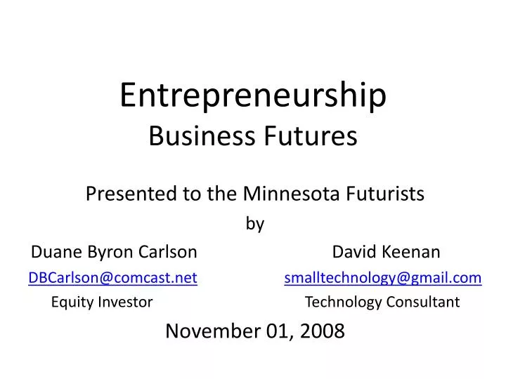 entrepreneurship business futures